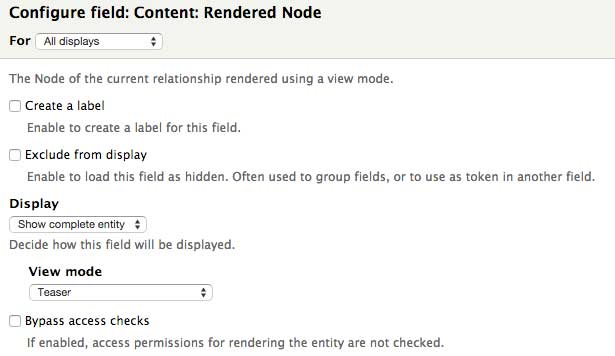 Add rendered node field