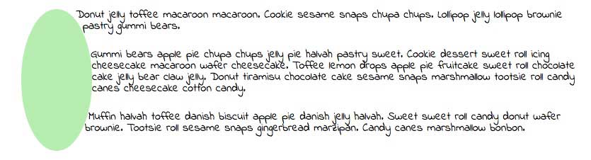 CSS shapes ellipse example