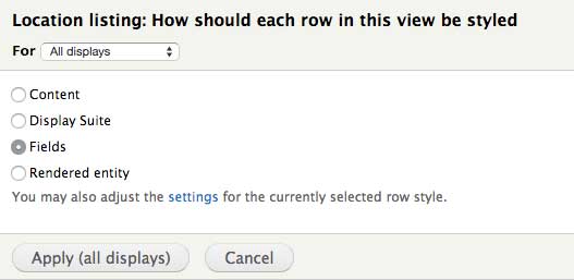 Change listing display format