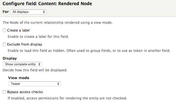 Add rendered node field