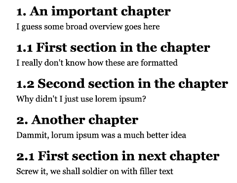 Example of how to use counter-increment and counter-reset for chapter titles