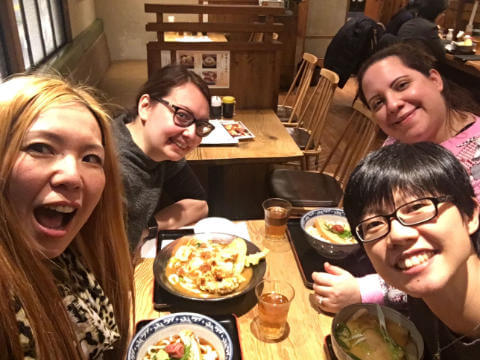 Dinner with Tomomi, Myrsini and Melanie