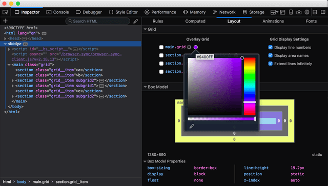 Change the colours on the grid overlay