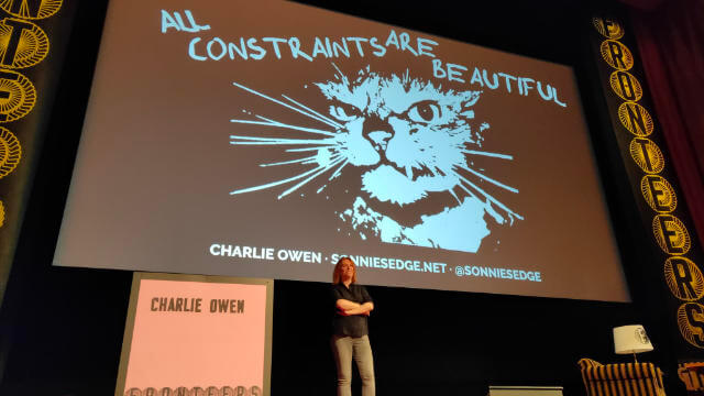 The amazing Charlie Owen on the Fronteers stage