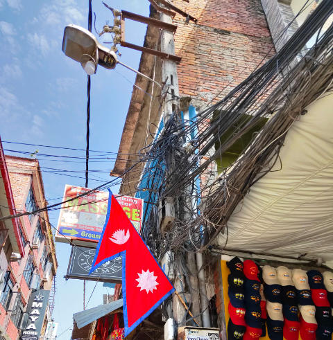 Electric wiring on the streets of Kathmandu