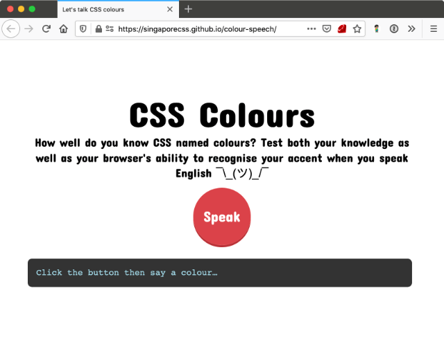 Let's talk CSS colours website