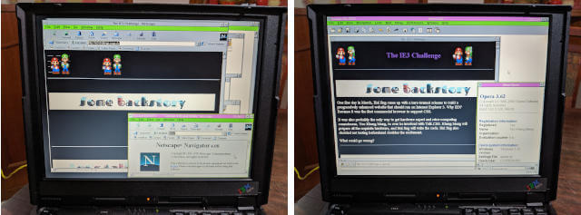 IE3 challenge website on Netscape Navigator and Opera for Windows 3.1